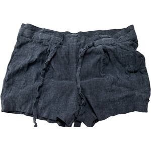 BCBGMAXAZRIA Womens Shorts Size 12 Blue Linen Cotton Spandex Minimalist Preppy